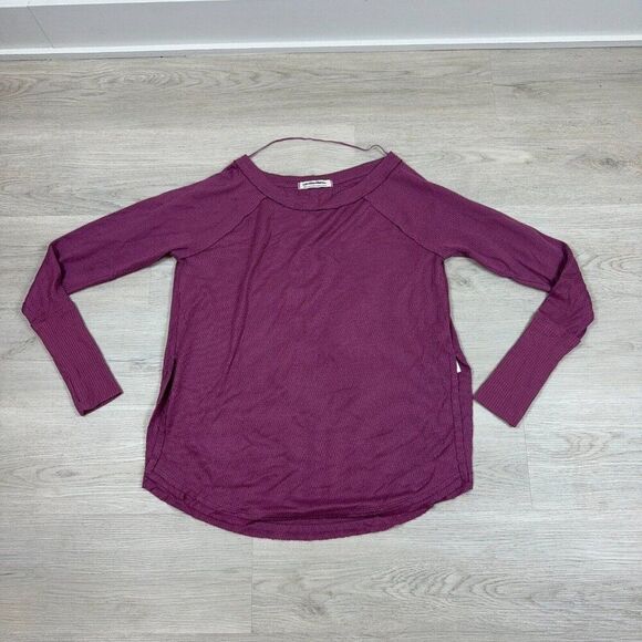 Free People We the Free Snowy Thermal Top Womens Small Plum Purple NEW - Picture 1 of 3